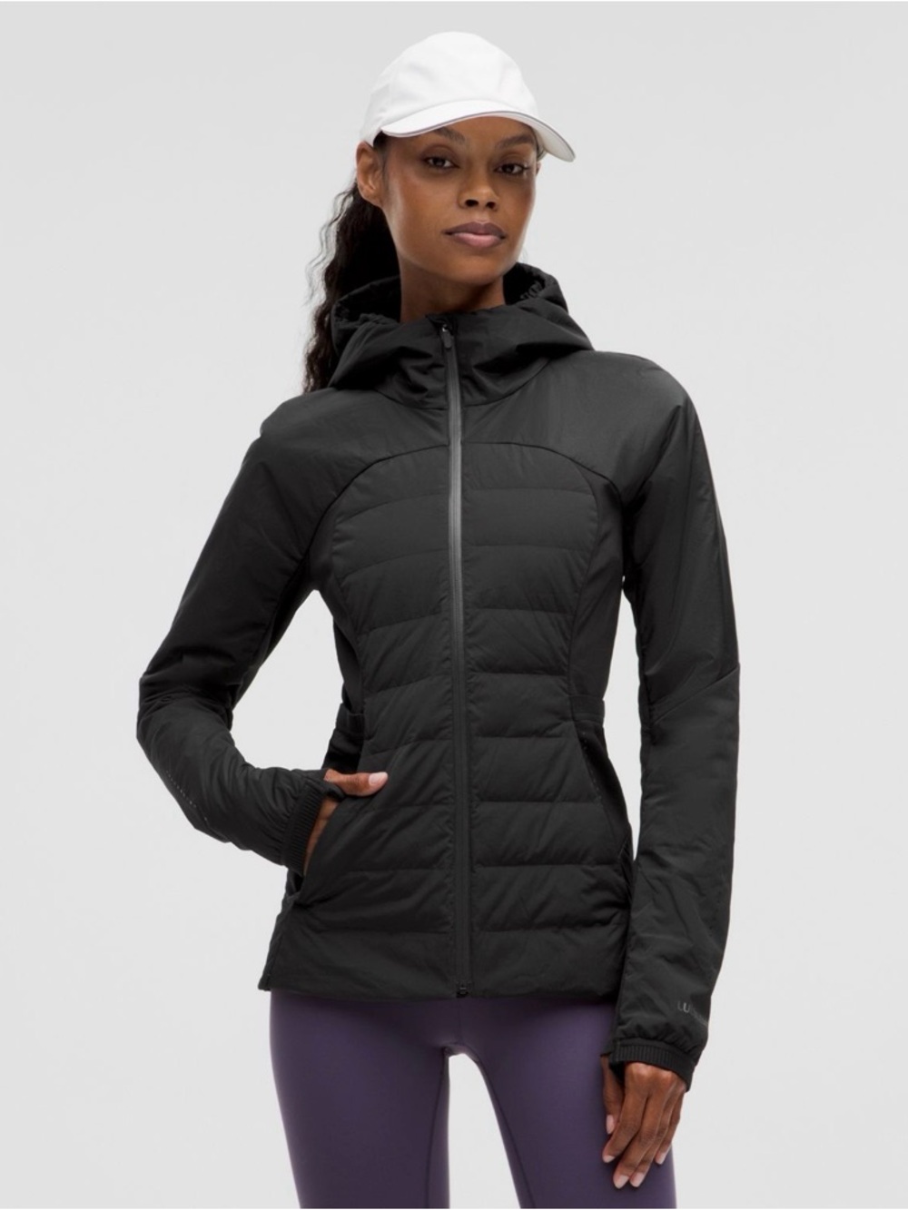 lululemon athletica Black Hooded Quilted Puffer Jacket